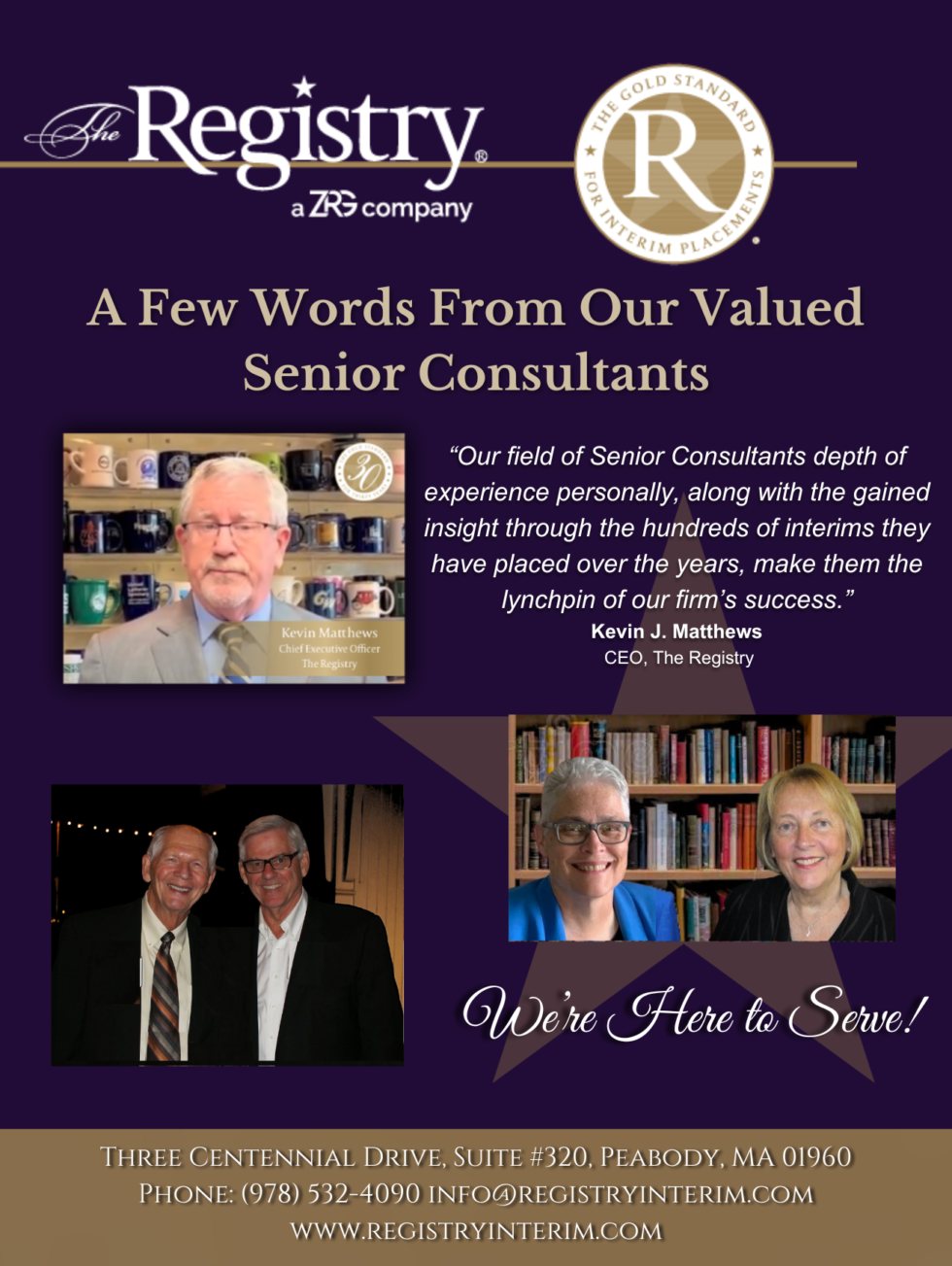 A Few Words from Our Treasured Senior Consultants | Registry Chronicles